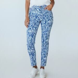 Vineyard Vines 00 Nautical Blue & White Zebra Print Skinny Jeans w/Stretch